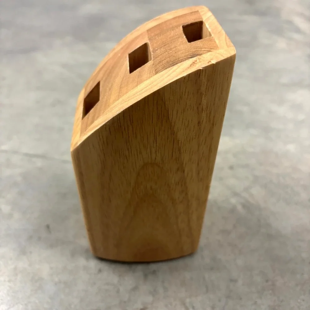 Chicago Cutlery 3 Slot Bamboo Wood Knife Block Countertop Storage Organizer